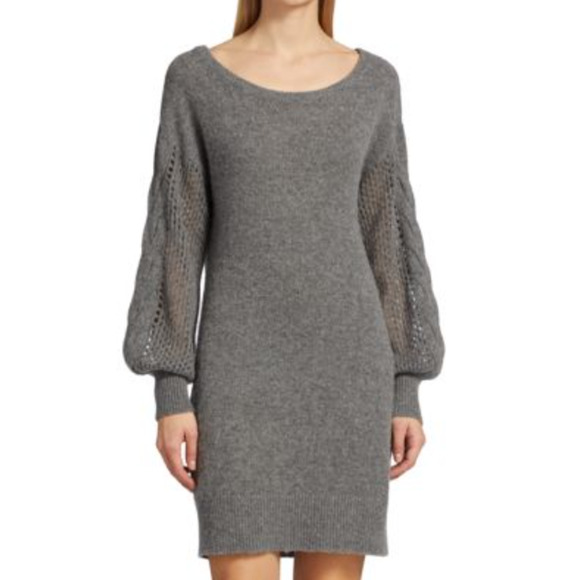 NEW! NAADAM Size Small Open Cable Tunic Dress Cashmere Blue $395 MSRP J6-19 - Picture 2 of 13